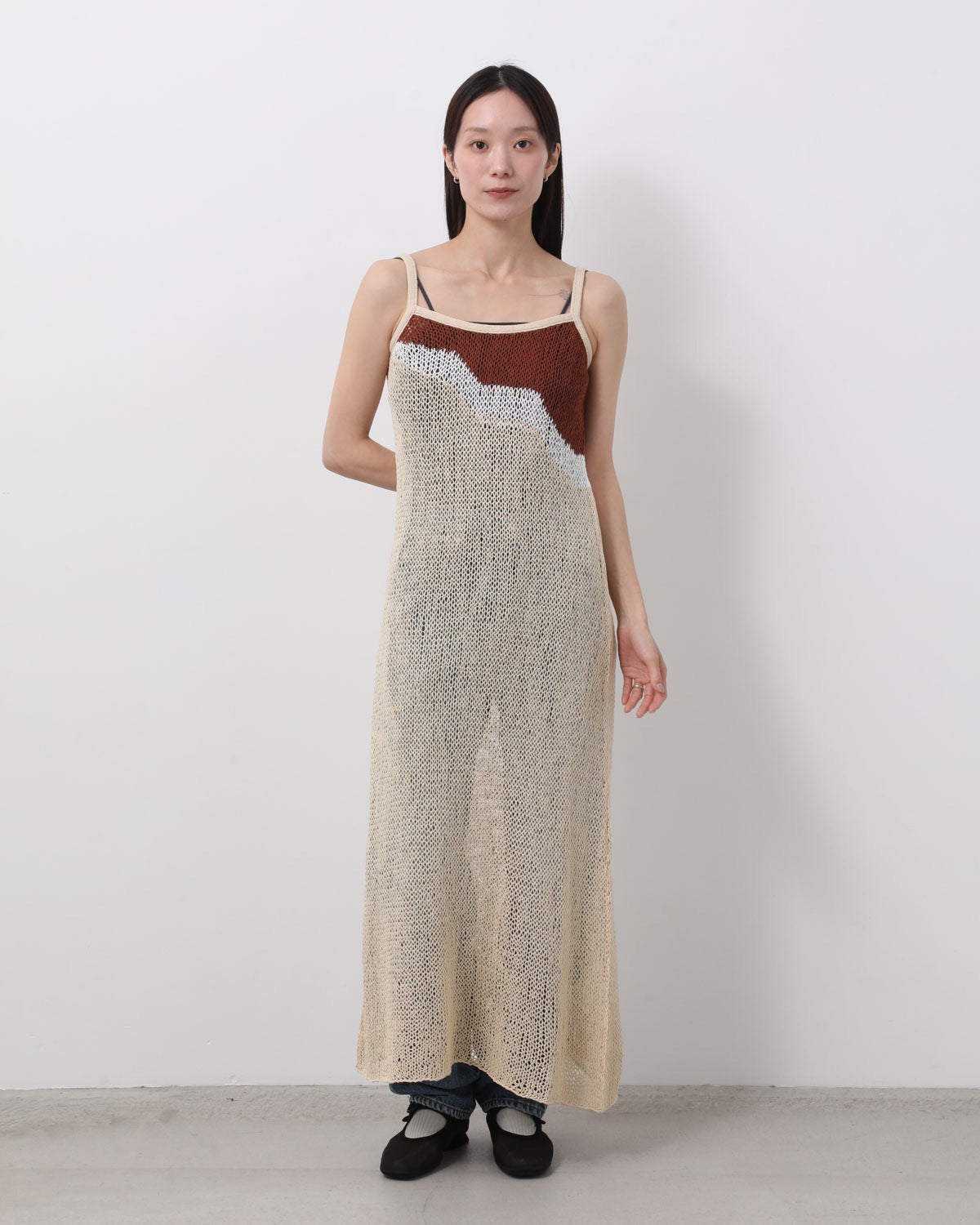MESH KNIT SLIP DRESS