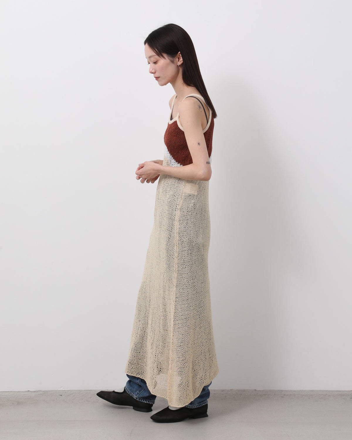 MESH KNIT SLIP DRESS