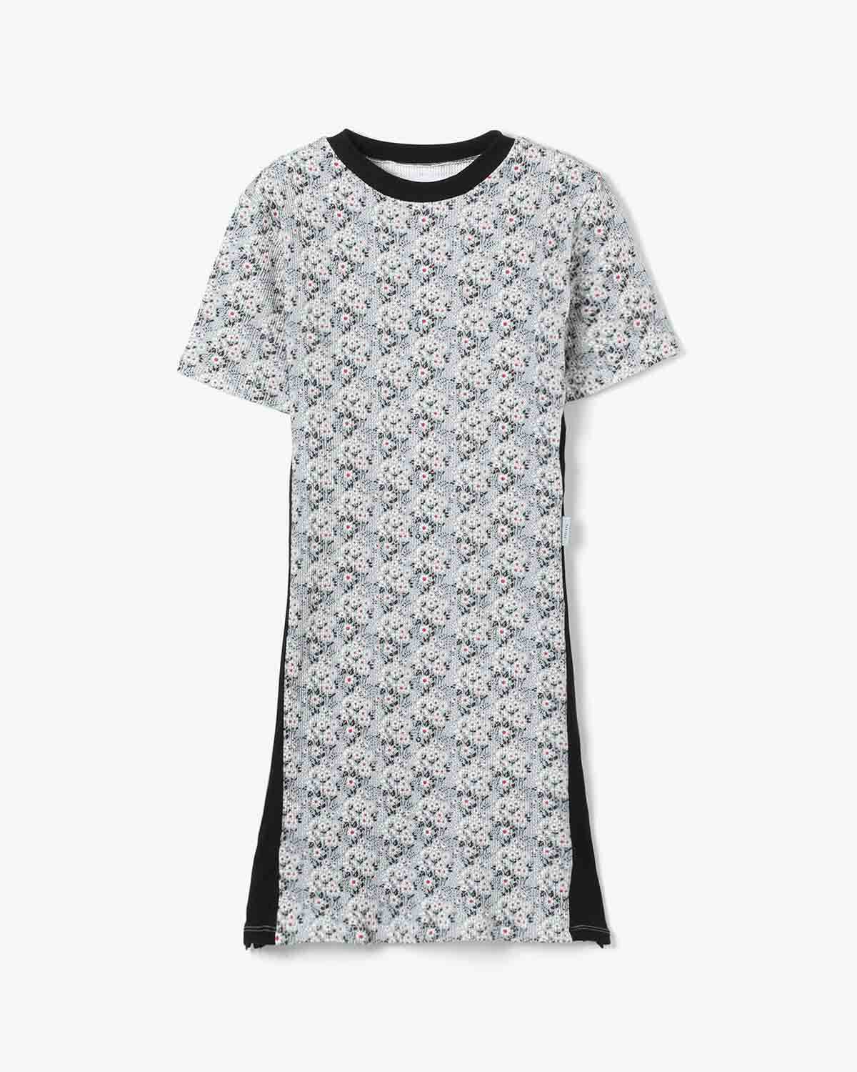 SMALL FLOWER WAFFLE TEE DRESS