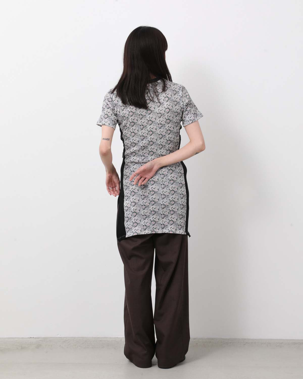 SMALL FLOWER WAFFLE TEE DRESS