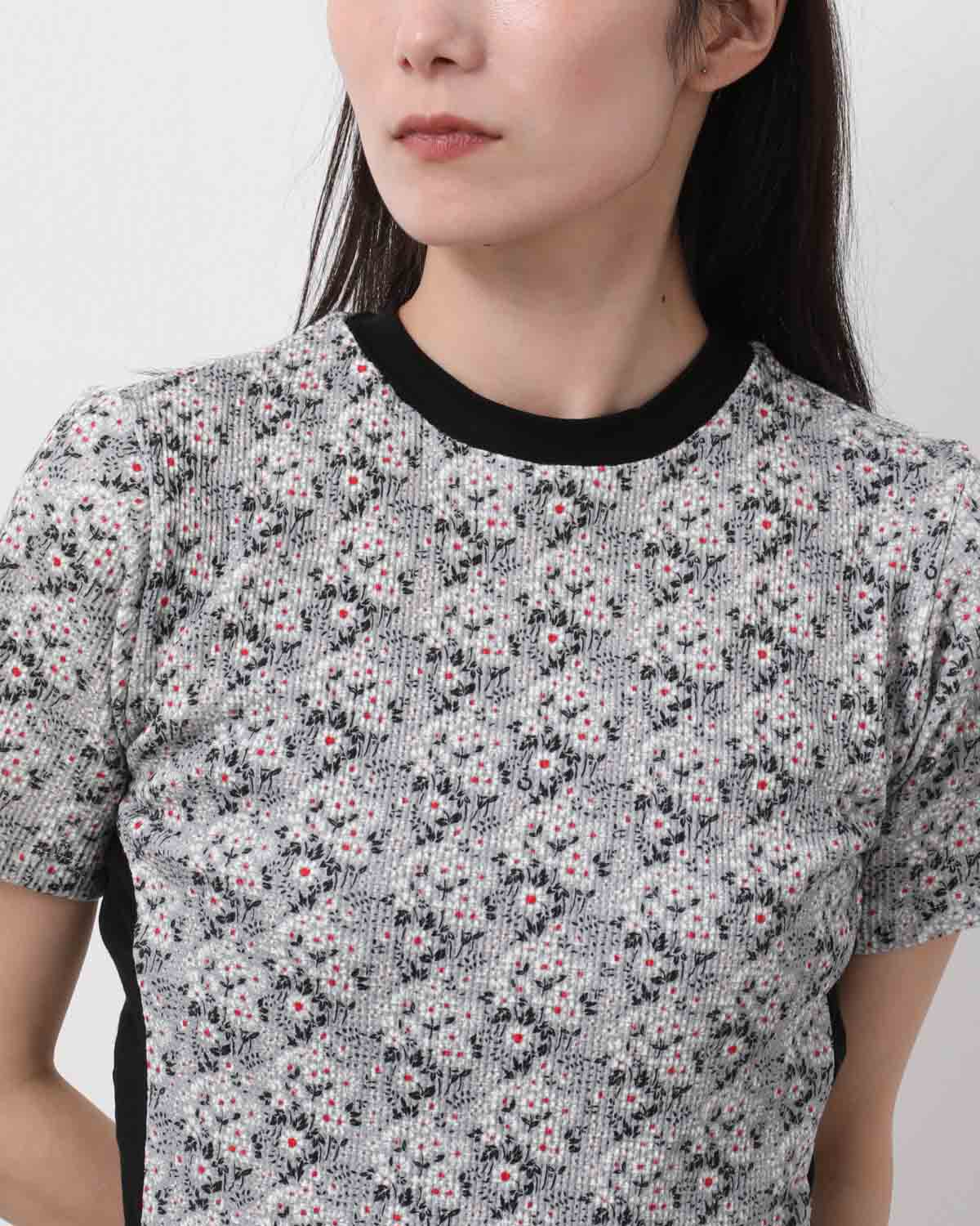 SMALL FLOWER WAFFLE TEE DRESS
