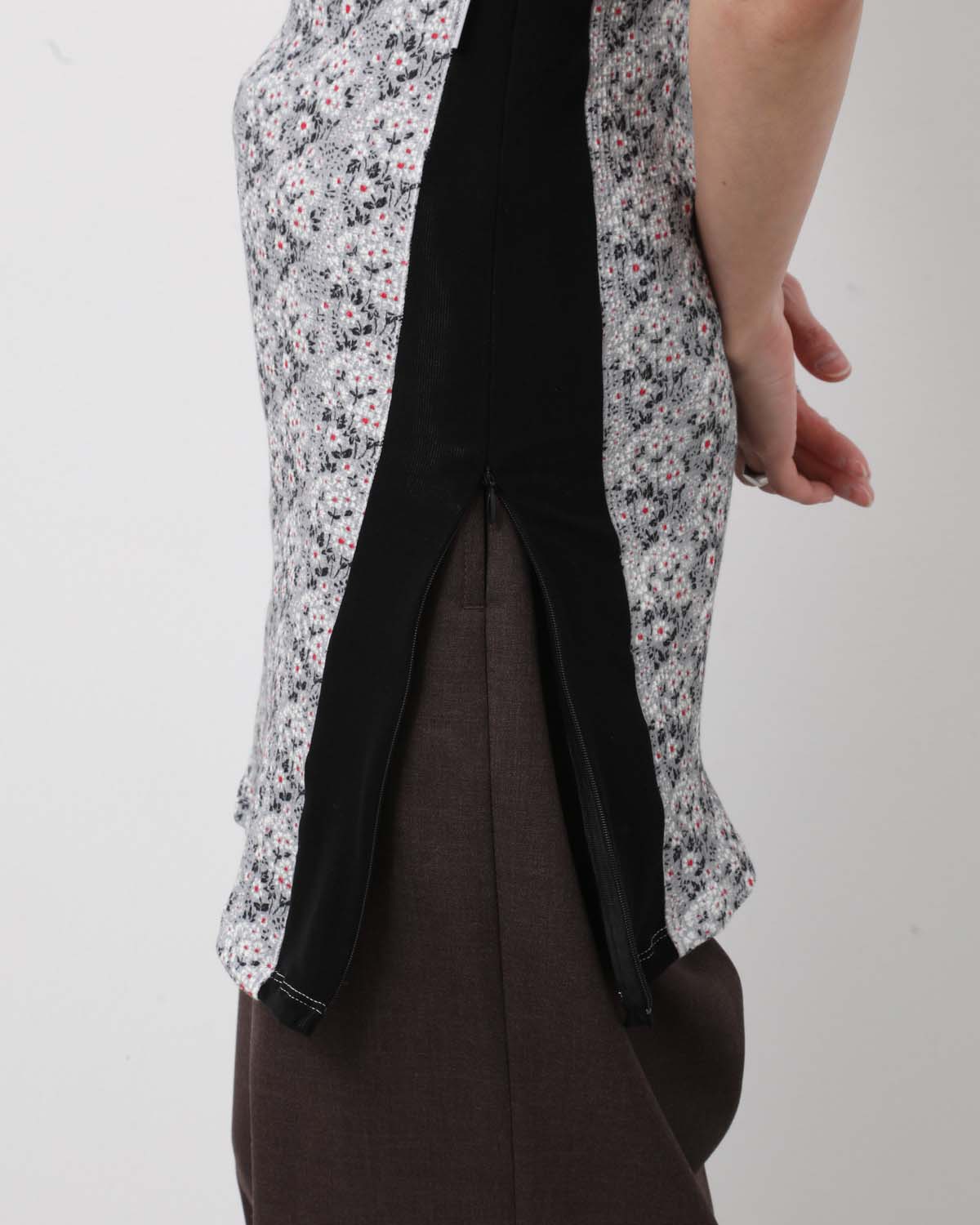 SMALL FLOWER WAFFLE TEE DRESS