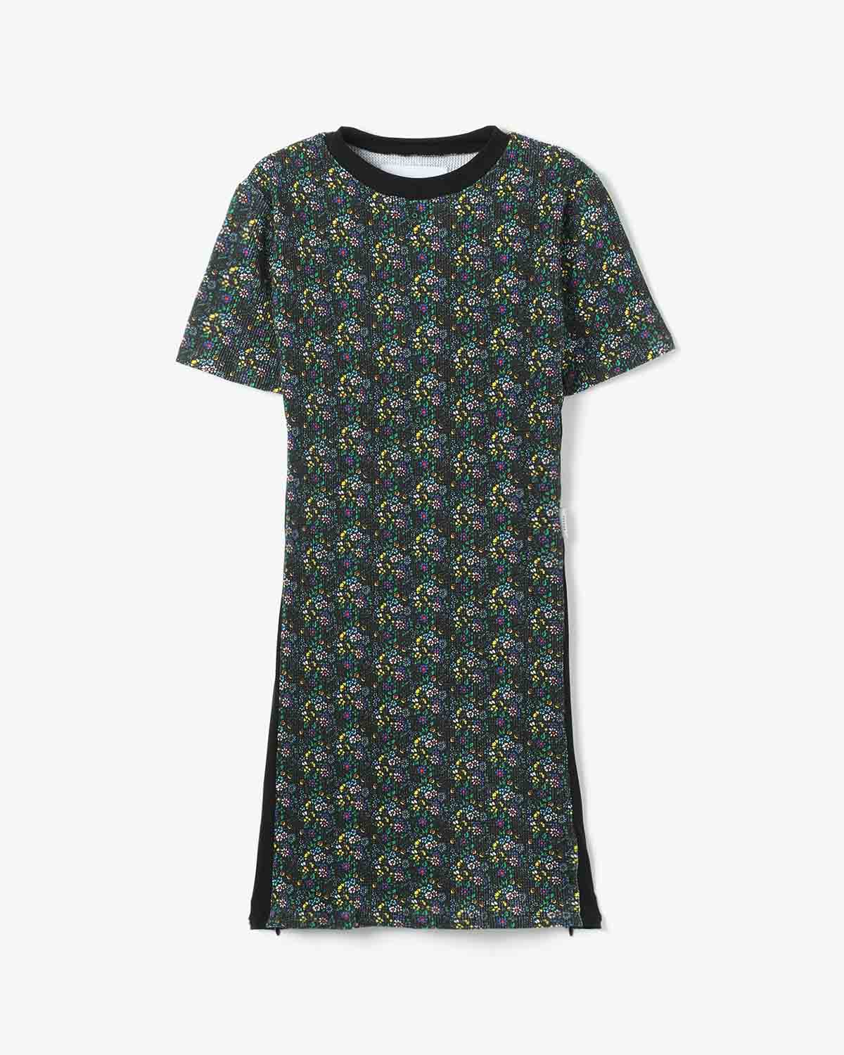 SMALL FLOWER WAFFLE TEE DRESS
