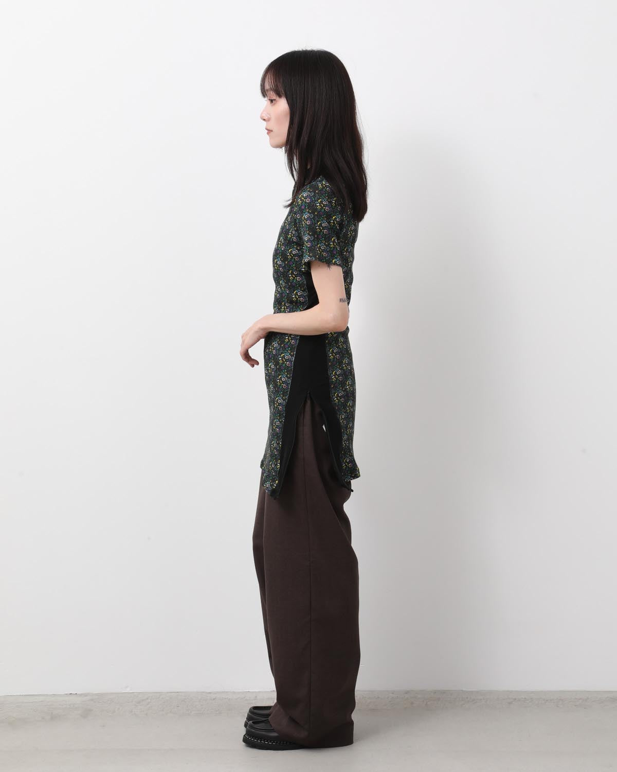 SMALL FLOWER WAFFLE TEE DRESS