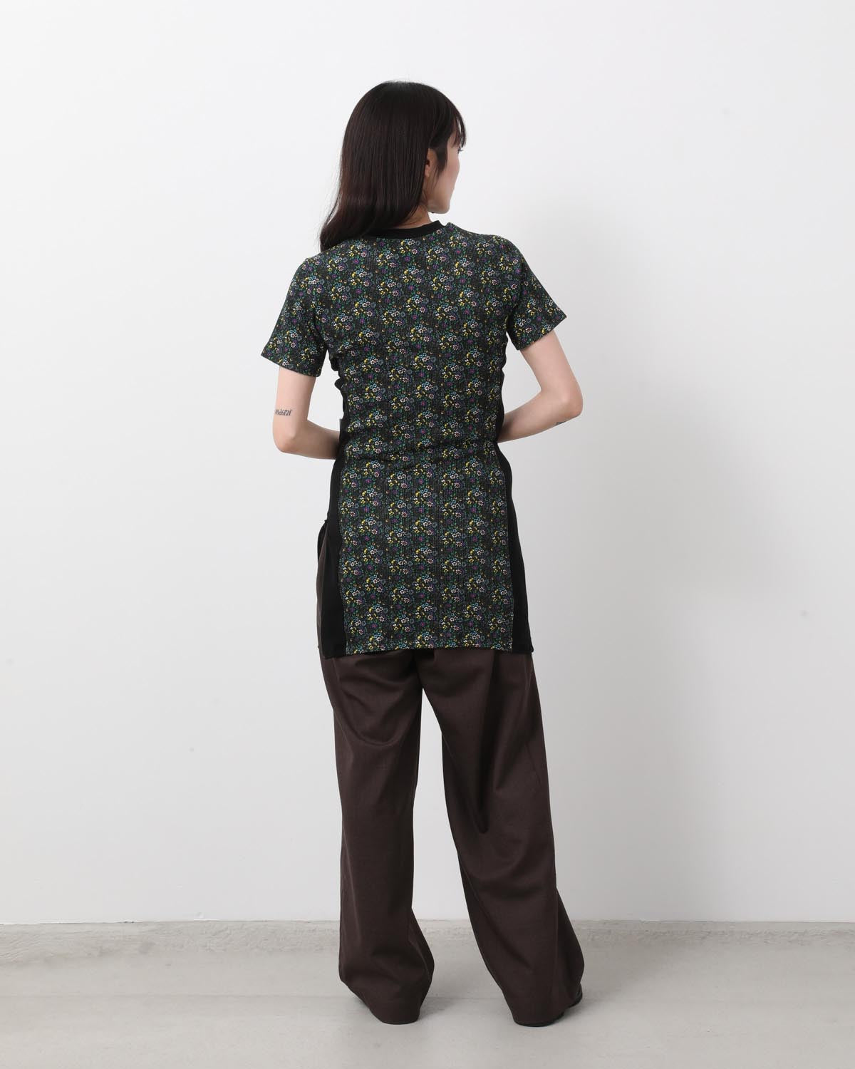 SMALL FLOWER WAFFLE TEE DRESS