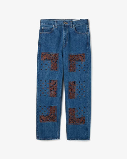 BANDANA EMBROIDERY DENIM PANTS
