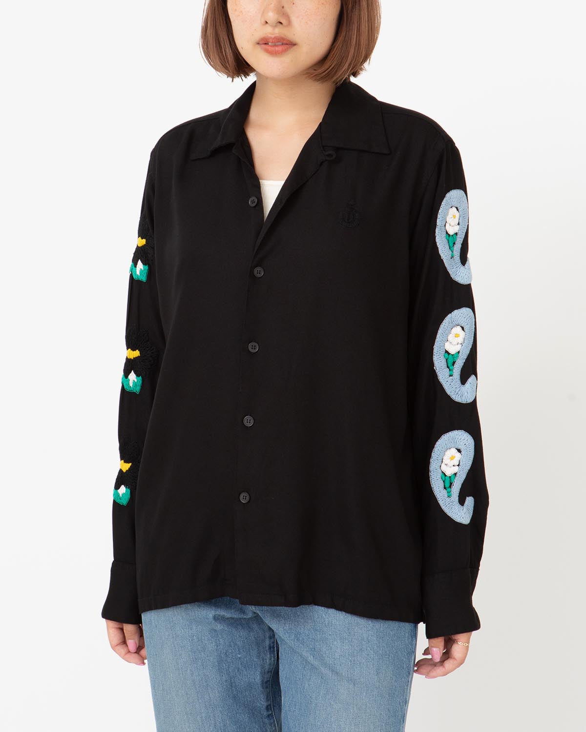 FLOWER & PAISLEY HAND EMBROIDERY SHIRT