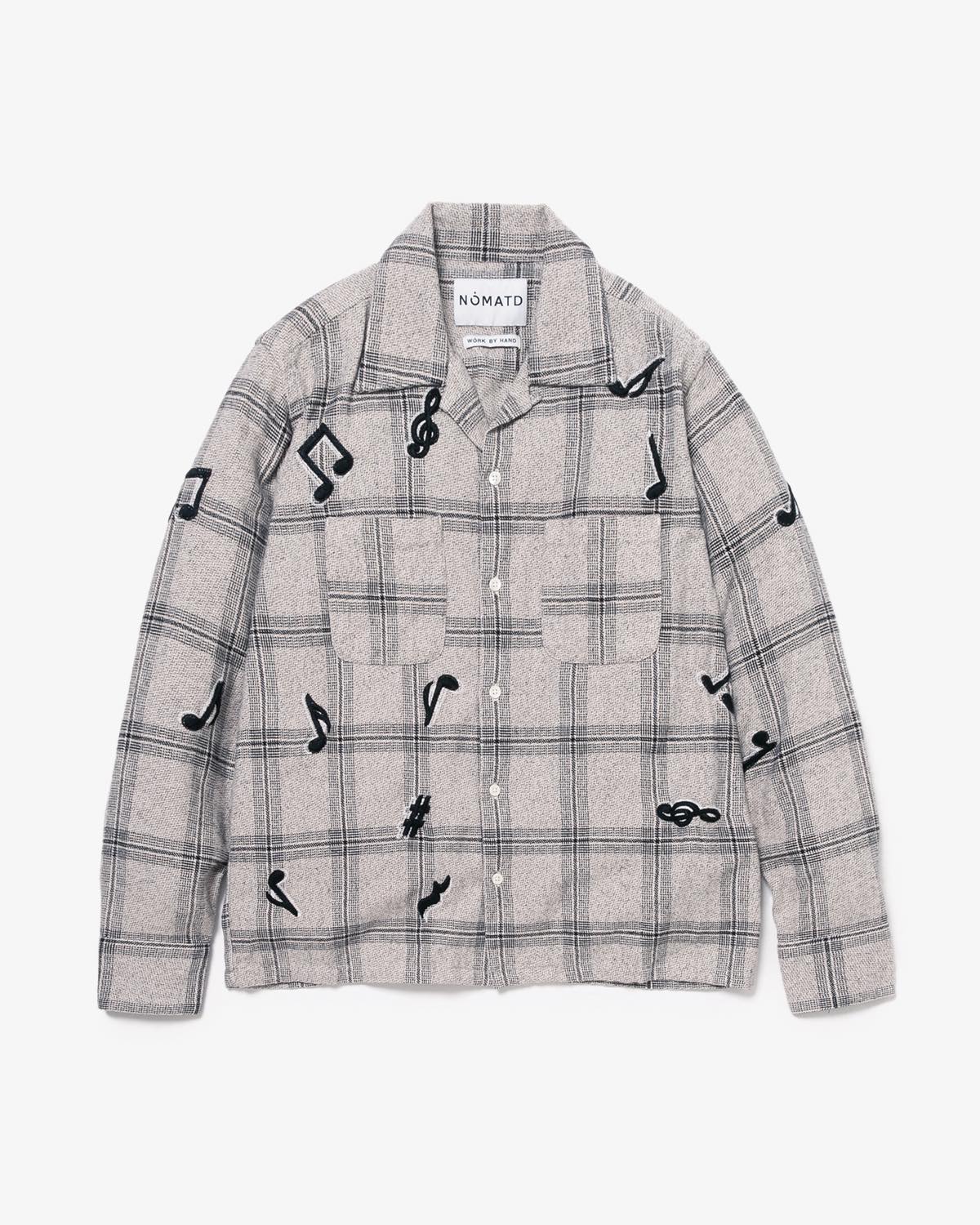 MUSIC HAND EMBROIDERY FLANNEL SHIRT