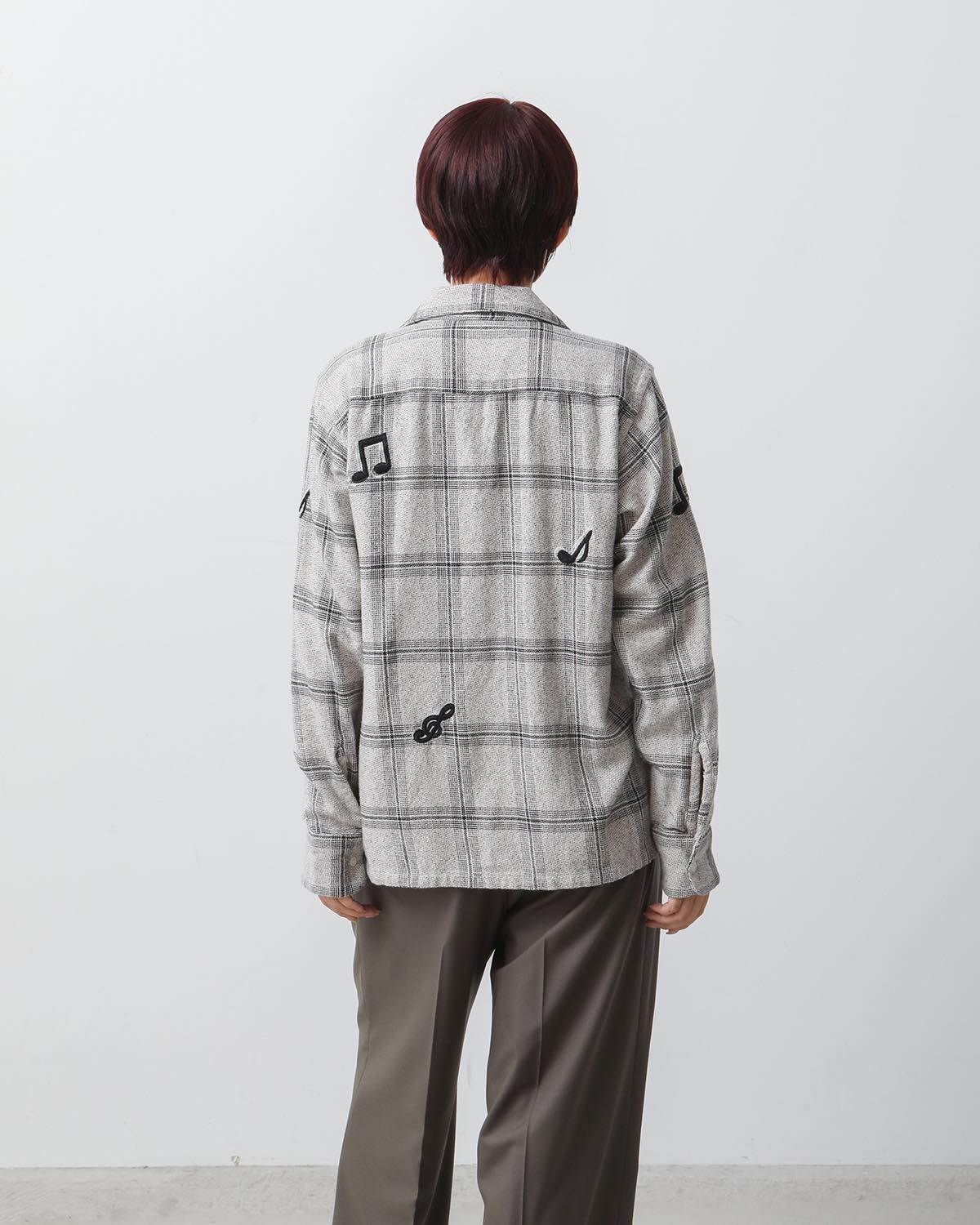 MUSIC HAND EMBROIDERY FLANNEL SHIRT