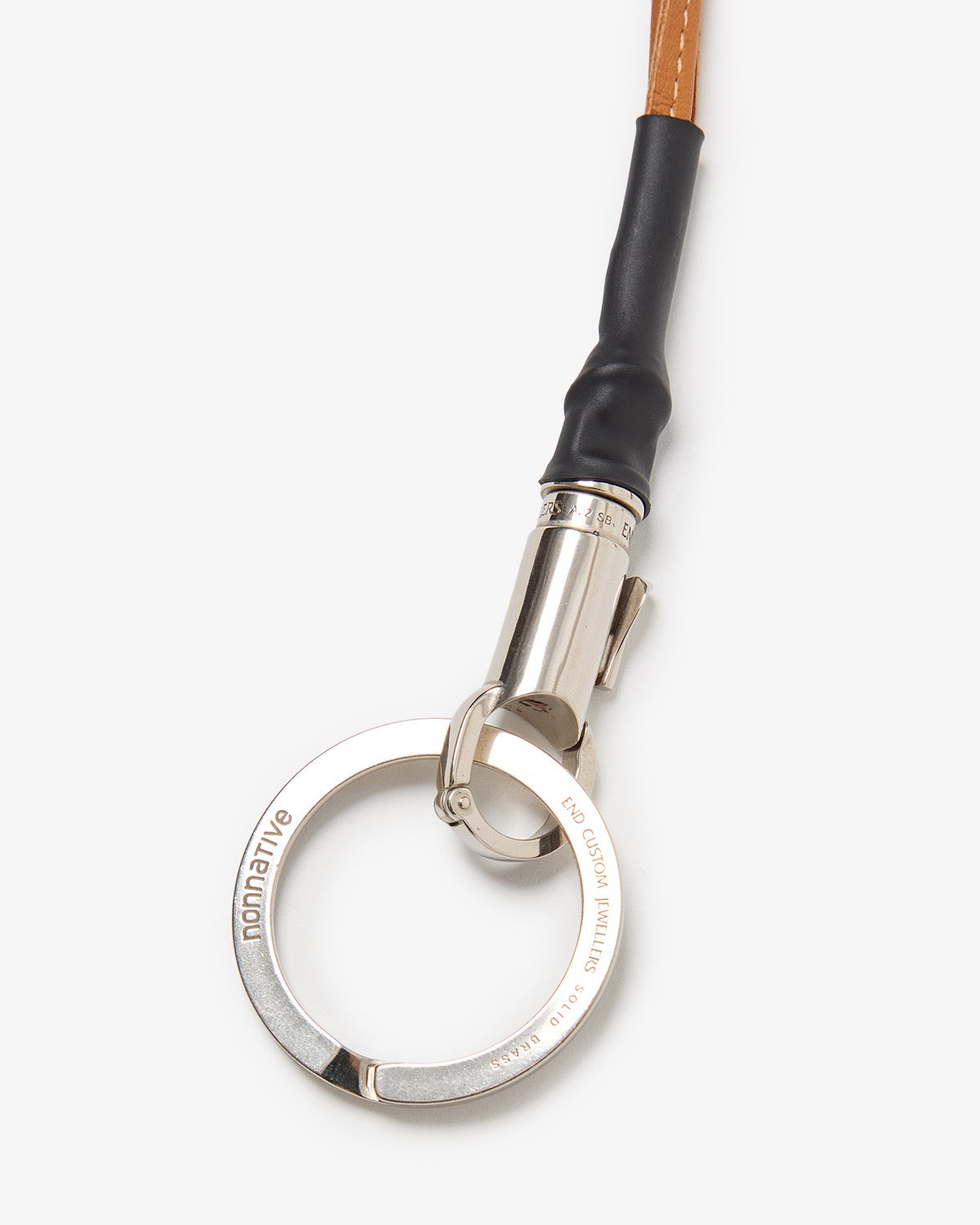 DWELLER KEY RING BRASS WITH LEATHER STRAP by END