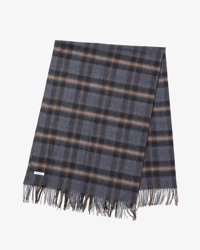 WANDERER STOLE WOOL YARN OMBRE CHECK