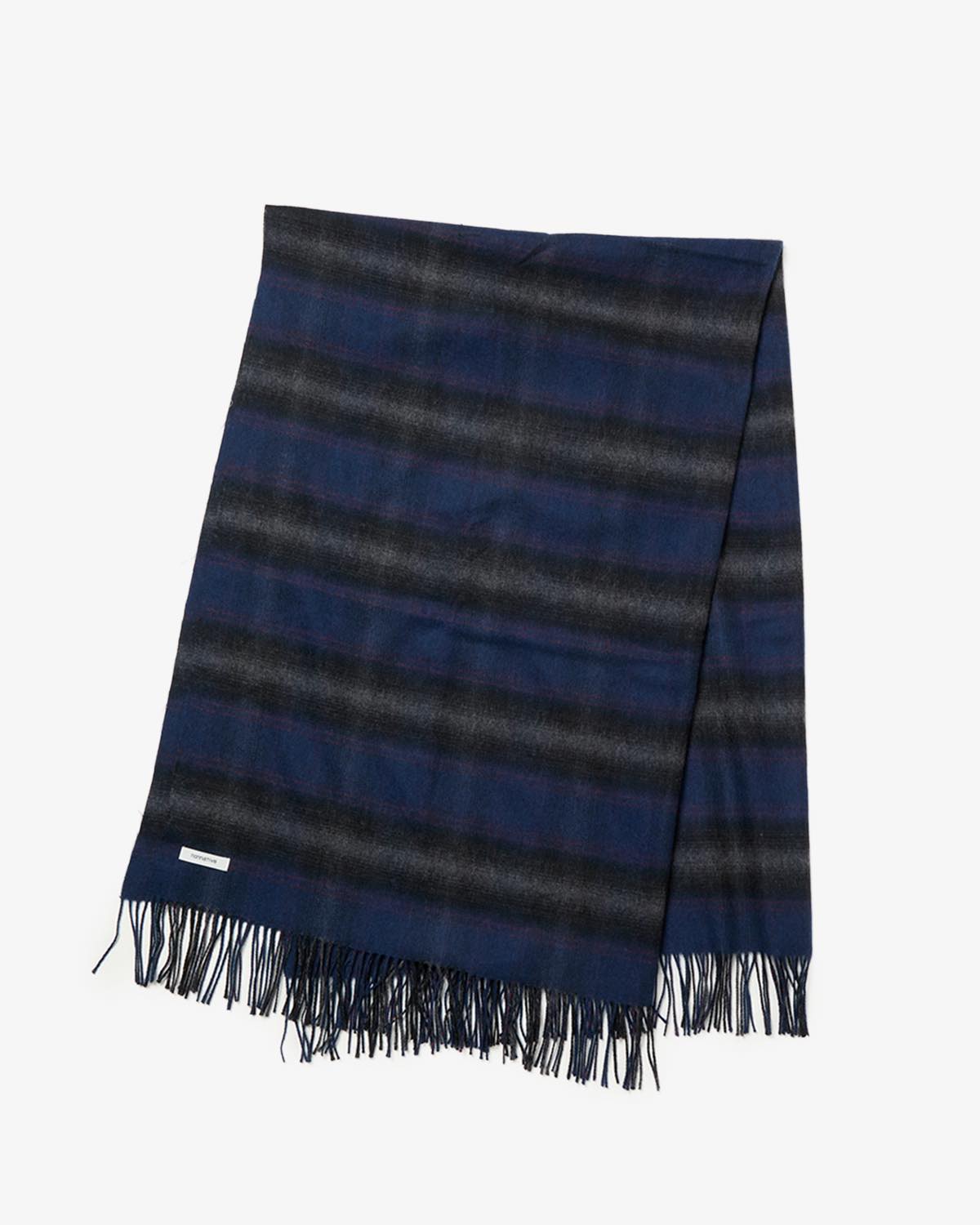 WANDERER STOLE WOOL YARN OMBRE CHECK