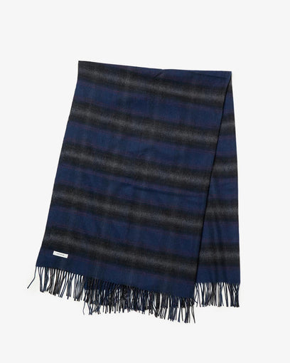 WANDERER STOLE WOOL YARN OMBRE CHECK