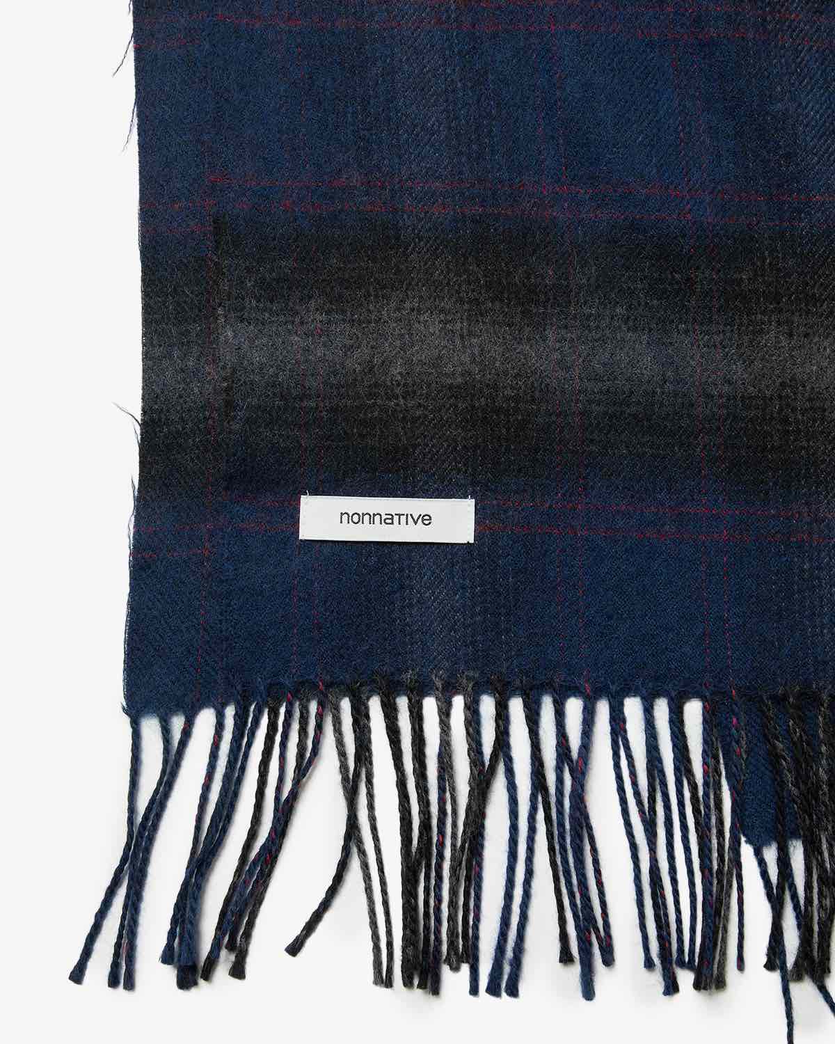 WANDERER STOLE WOOL YARN OMBRE CHECK