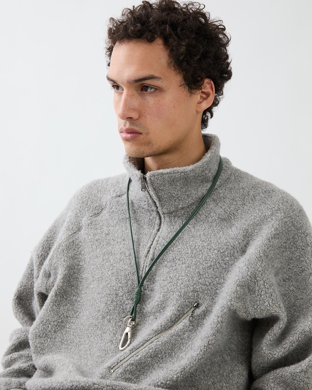 WORKER KEY RING WITH LEATHER CORD