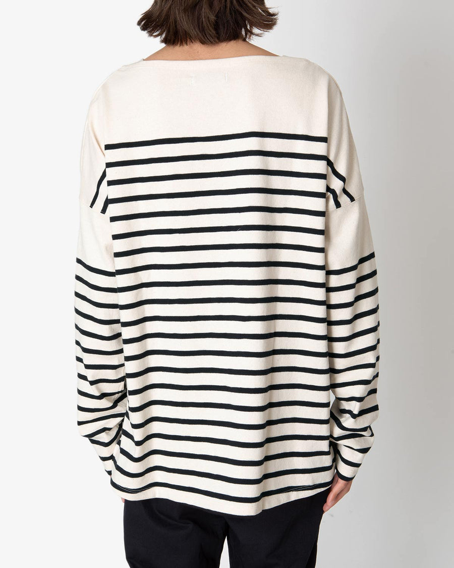 DWELLER BOAT NECK L/S TEE COTTON JERSEY BORDER – COVERCHORD