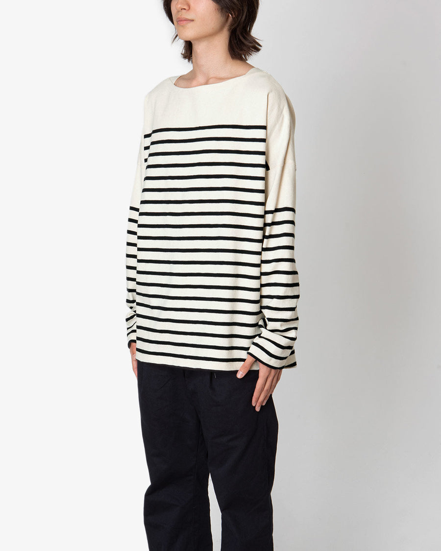 DWELLER BOAT NECK L/S TEE COTTON JERSEY BORDER – COVERCHORD