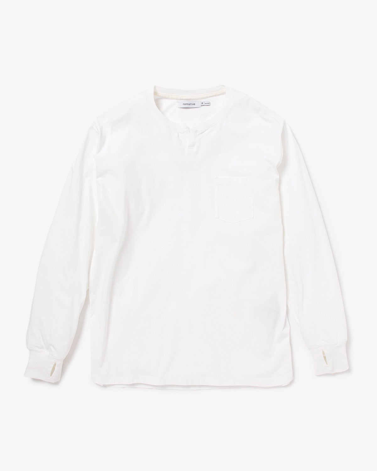 DWELLER L/S T-NECK TEE COTTON JERSEY