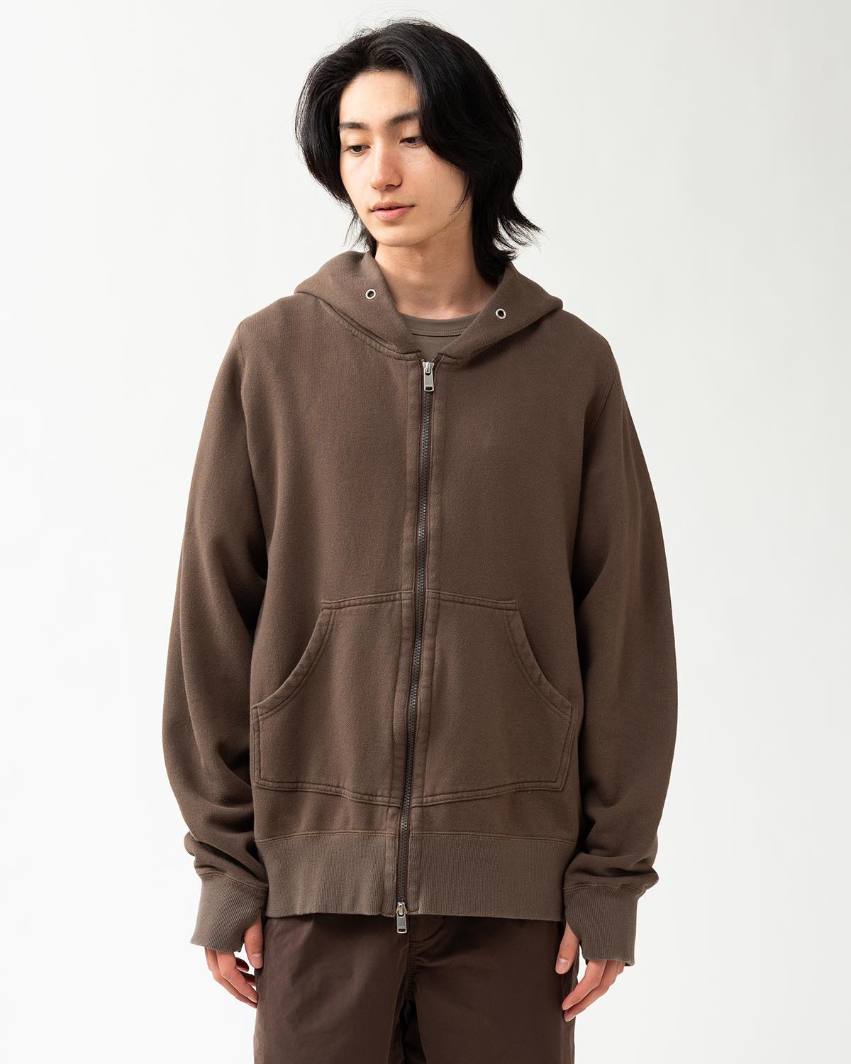 DWELLER FULL ZIP HOODY COTTON SWEAT