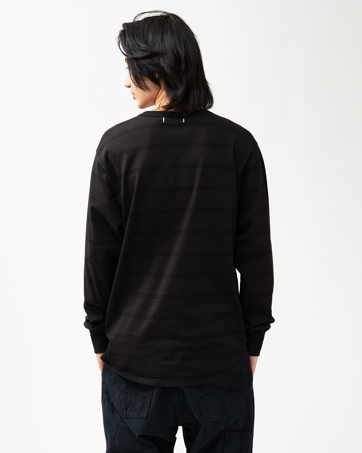 DWELLER L/S TEE COTTON JERSEY BORDER