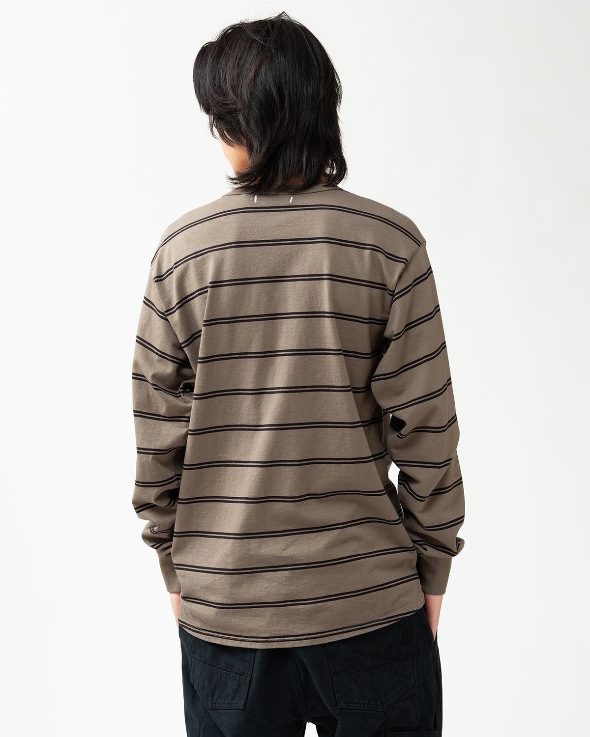 DWELLER L/S TEE COTTON JERSEY BORDER