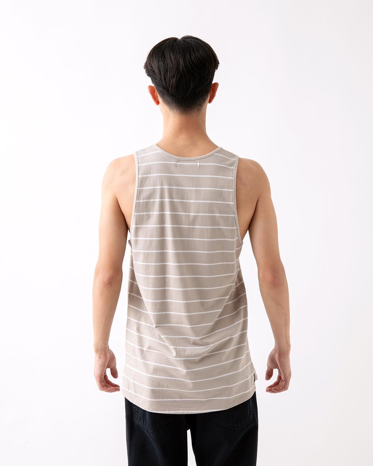 DWELLER TANK TOP BORDER COTTON JERSEY
