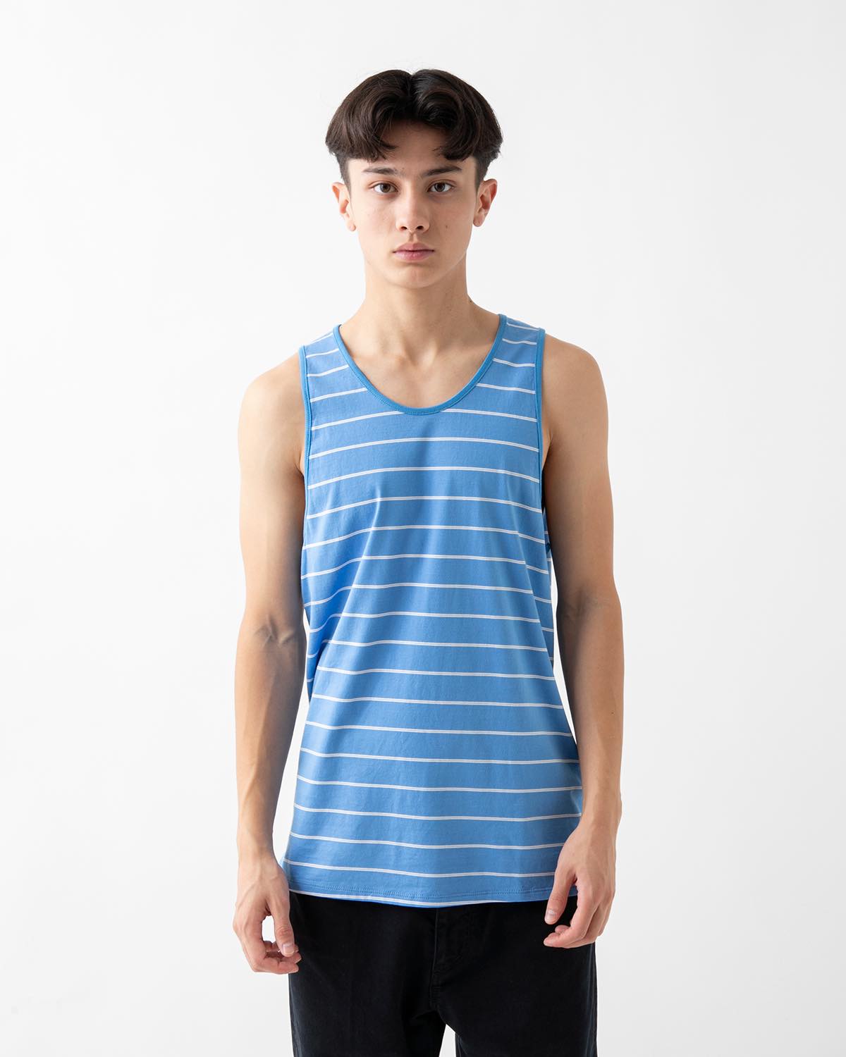 DWELLER TANK TOP BORDER COTTON JERSEY