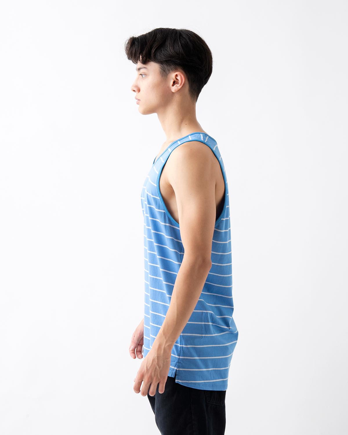 DWELLER TANK TOP BORDER COTTON JERSEY
