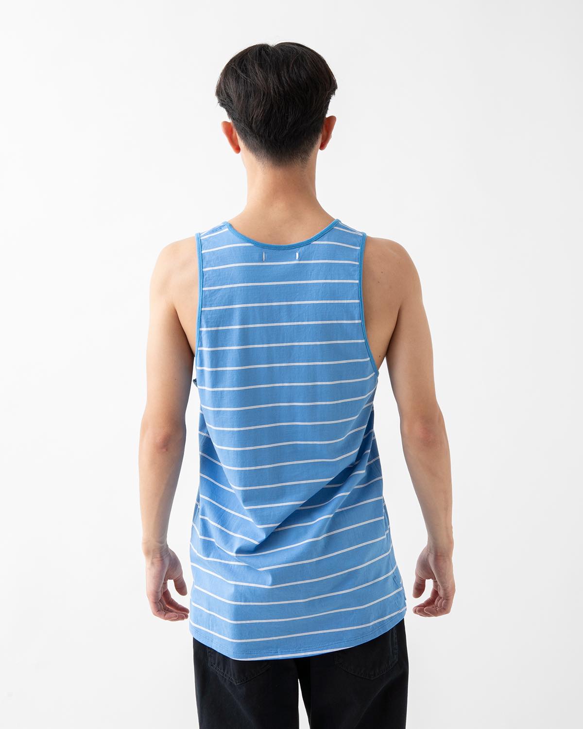DWELLER TANK TOP BORDER COTTON JERSEY