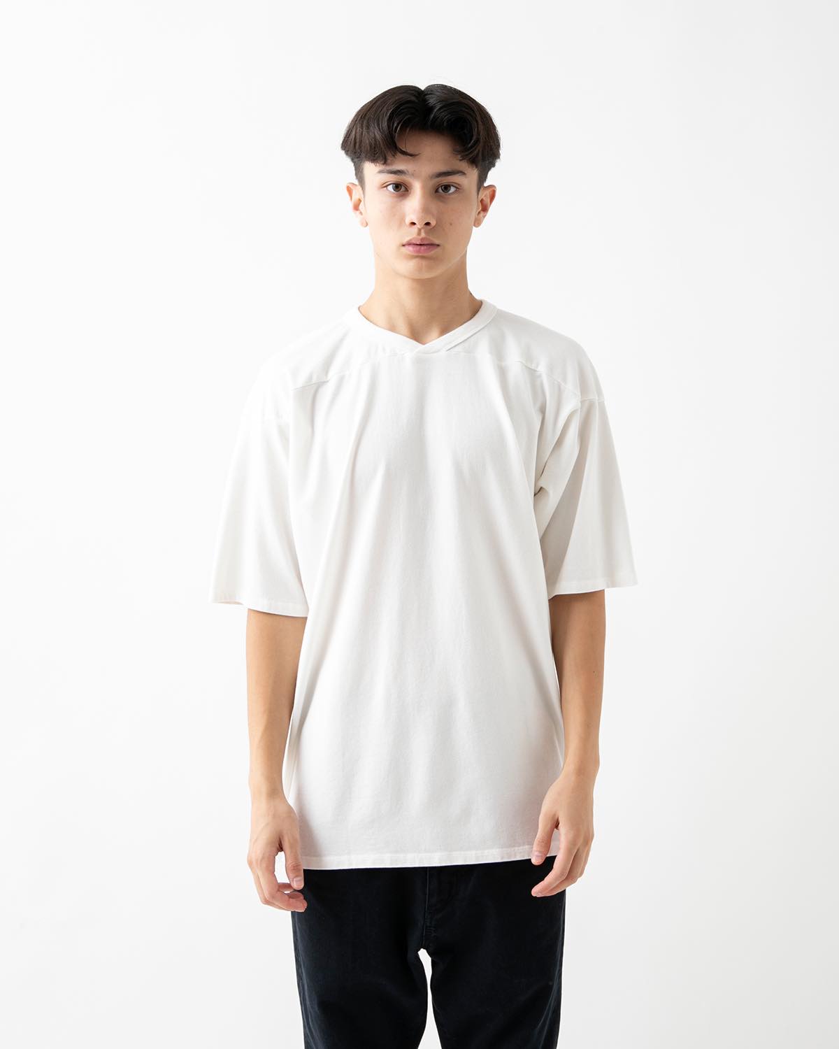 COACH S/S V-NECK TEE COTTON JERSEY OVERDYED