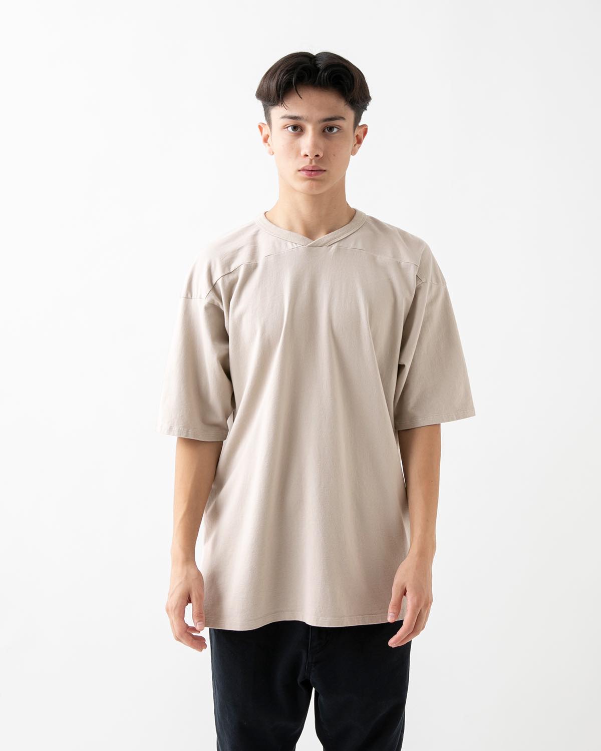 COACH S/S V-NECK TEE COTTON JERSEY OVERDYED