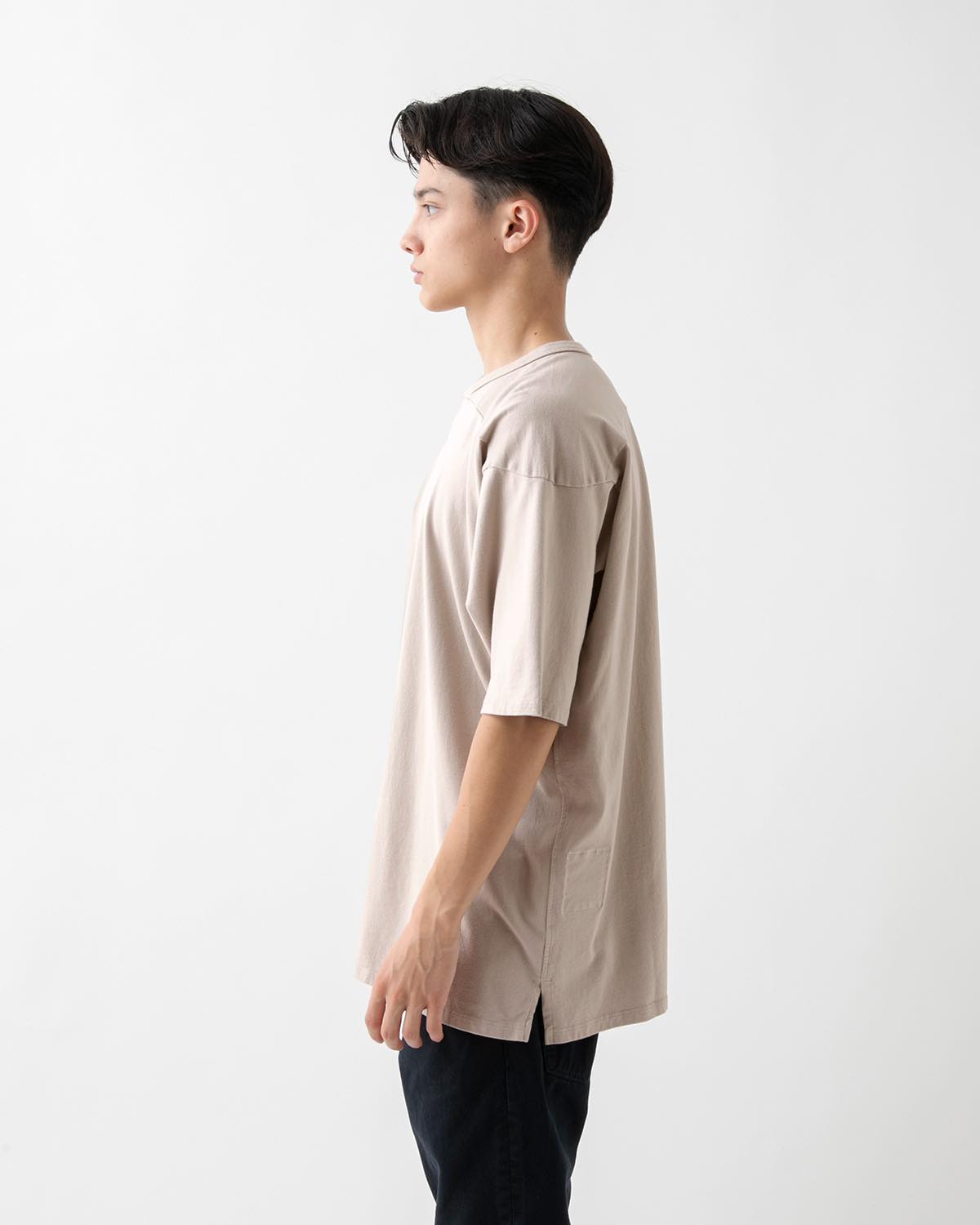 COACH S/S V-NECK TEE COTTON JERSEY OVERDYED