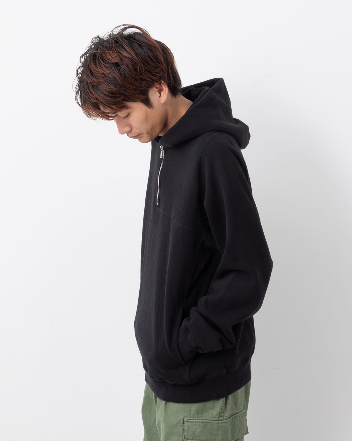 MARINER HALF ZIP PULLOVER HOODY COTTON SWEAT