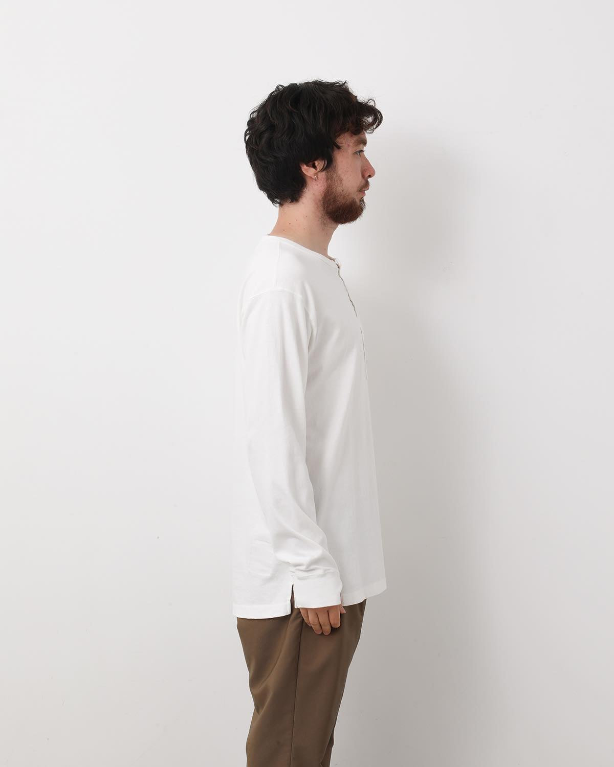 DWELLER L/S HENRY NECK TEE COTTON JERSEY
