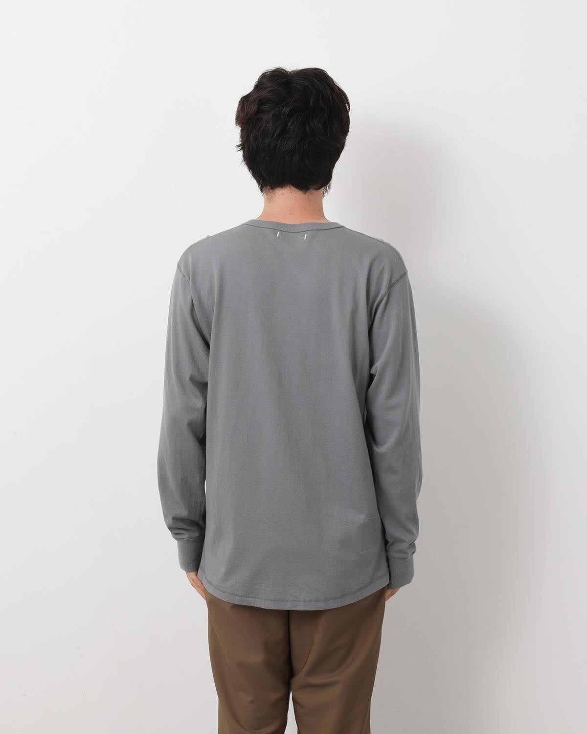 DWELLER L/S HENRY NECK TEE COTTON JERSEY