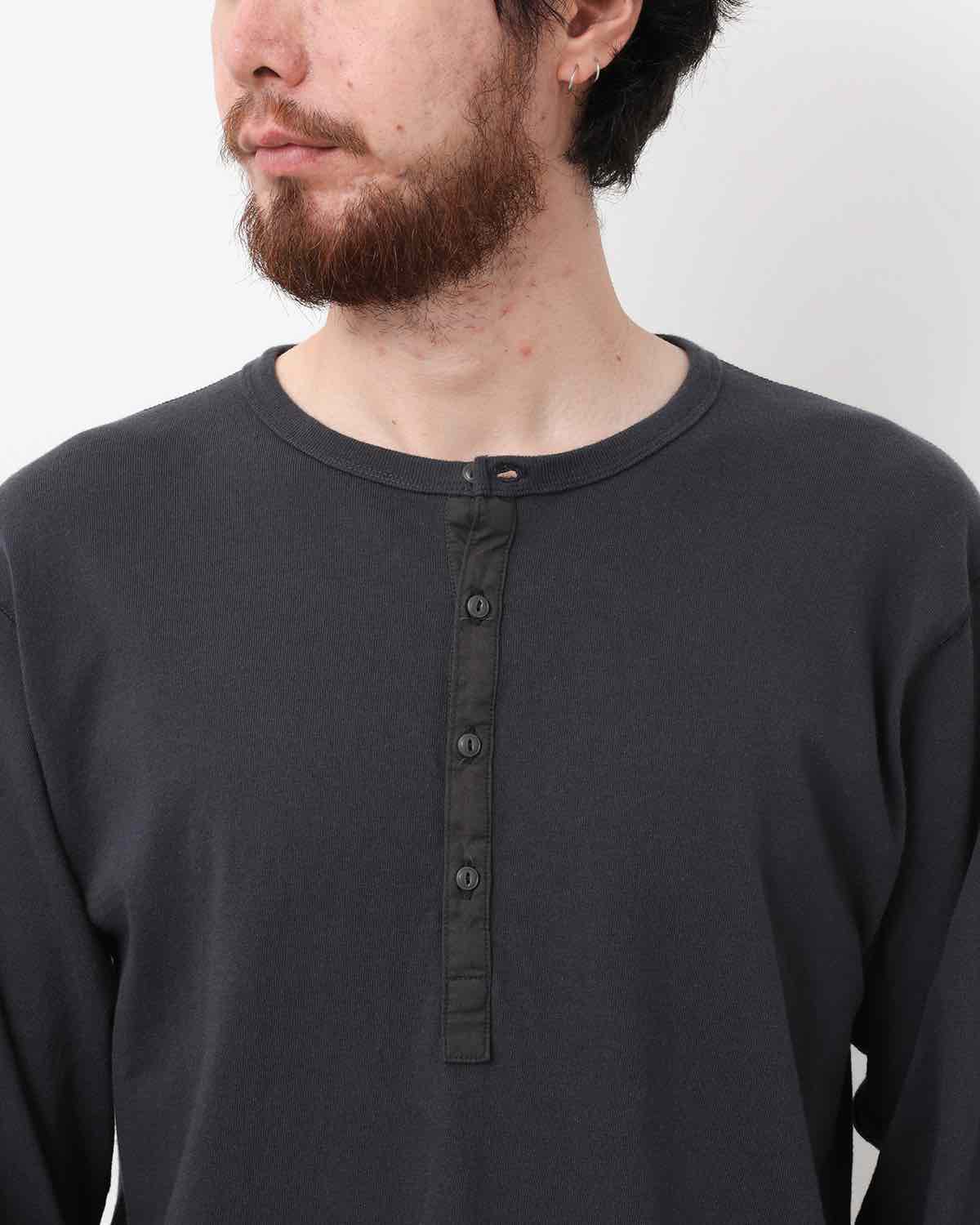 DWELLER L/S HENRY NECK TEE COTTON JERSEY