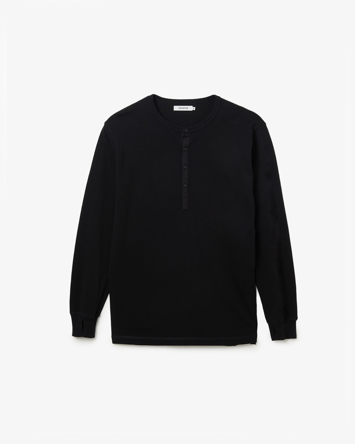 DWELLER L/S HENRY NECK TEE COTTON JERSEY