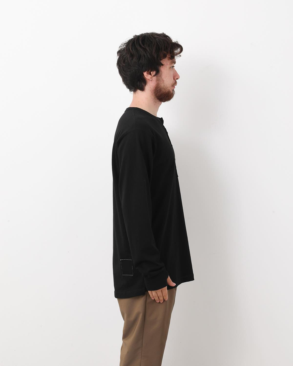 DWELLER L/S HENRY NECK TEE COTTON JERSEY
