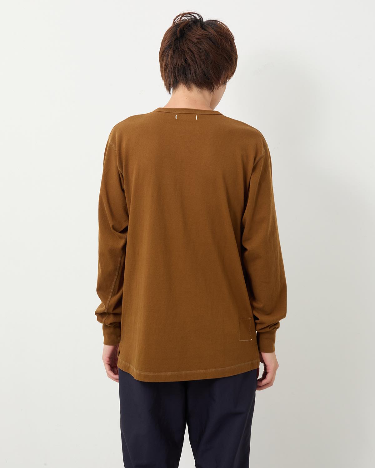 DWELLER L/S HENRY NECK TEE COTTON JERSEY