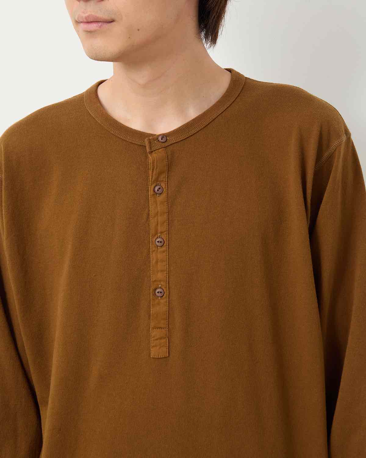 DWELLER L/S HENRY NECK TEE COTTON JERSEY