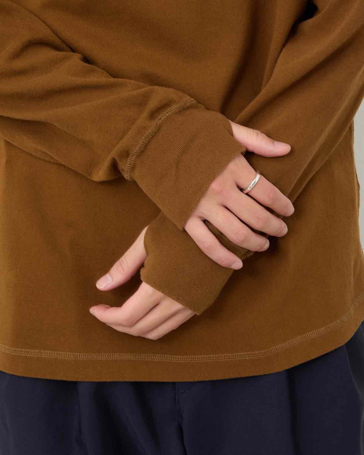 DWELLER L/S HENRY NECK TEE COTTON JERSEY