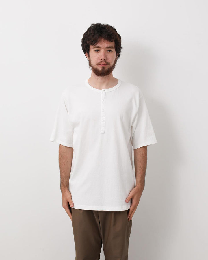 DWELLER S/S HENRY NECK TEE COTTON JERSEY
