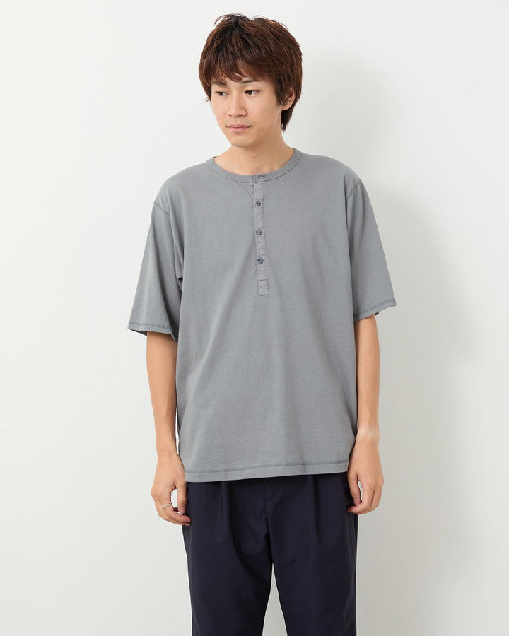 DWELLER S/S HENRY NECK TEE COTTON JERSEY