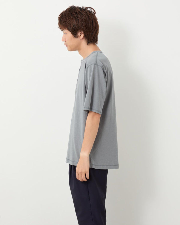 DWELLER S/S HENRY NECK TEE COTTON JERSEY