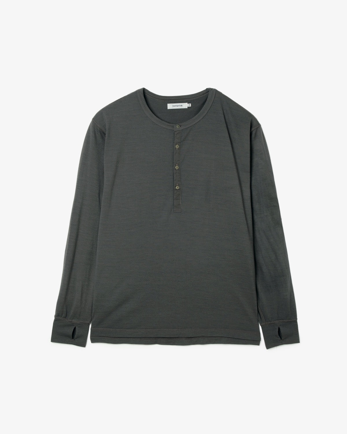 DWELLER L/S HENRY NECK TEE MERINO WOOL OVERDYED
