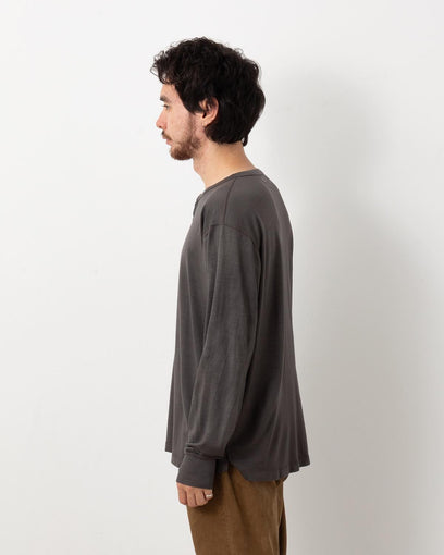 DWELLER L/S HENRY NECK TEE MERINO WOOL OVERDYED