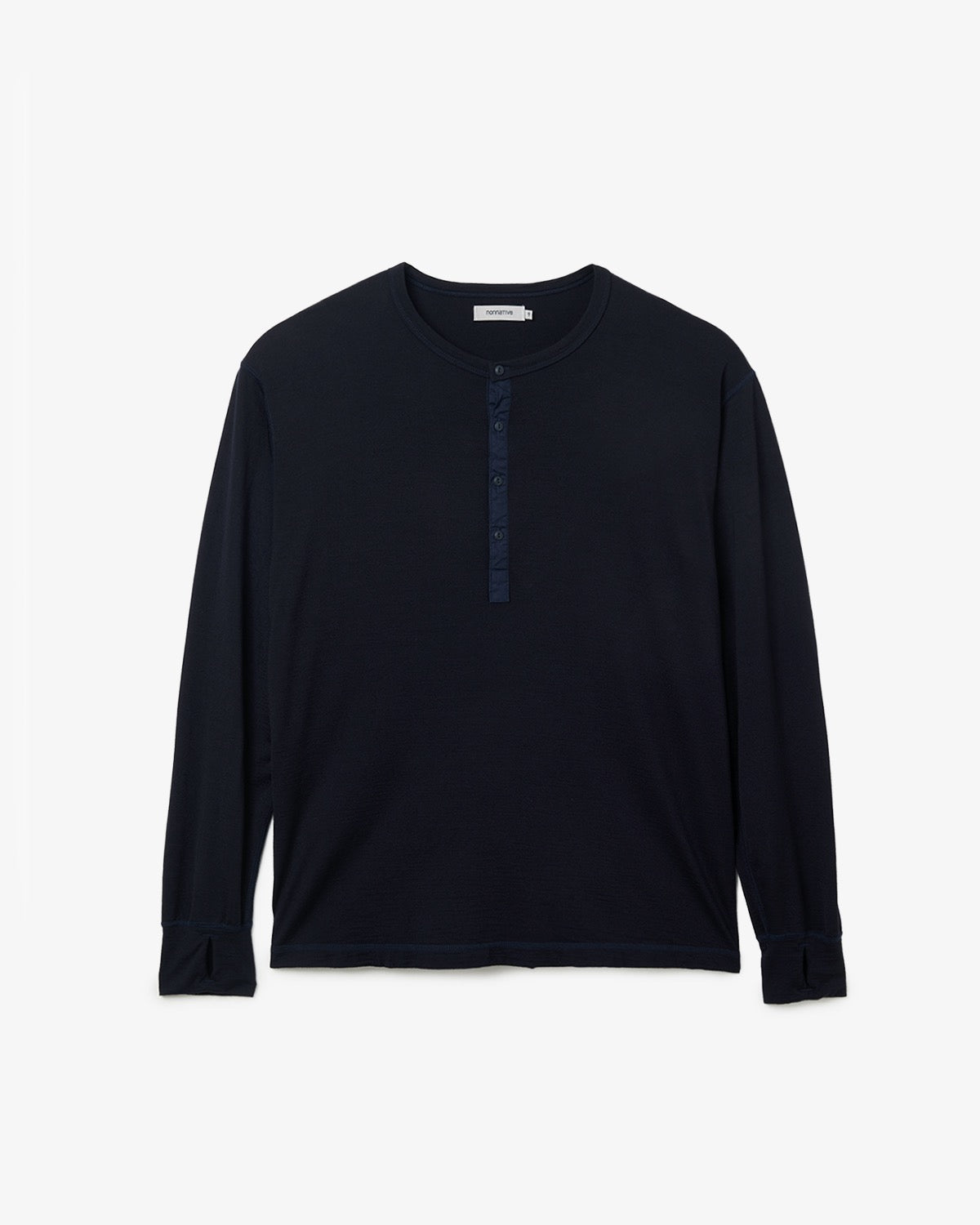 DWELLER L/S HENRY NECK TEE MERINO WOOL OVERDYED
