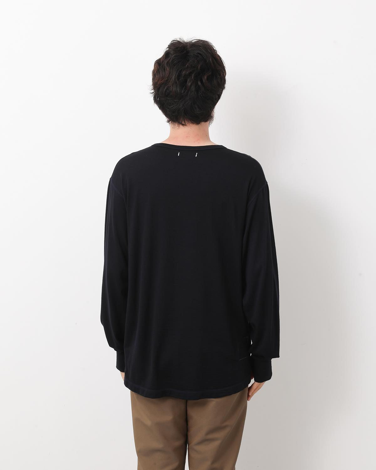 DWELLER L/S HENRY NECK TEE MERINO WOOL OVERDYED