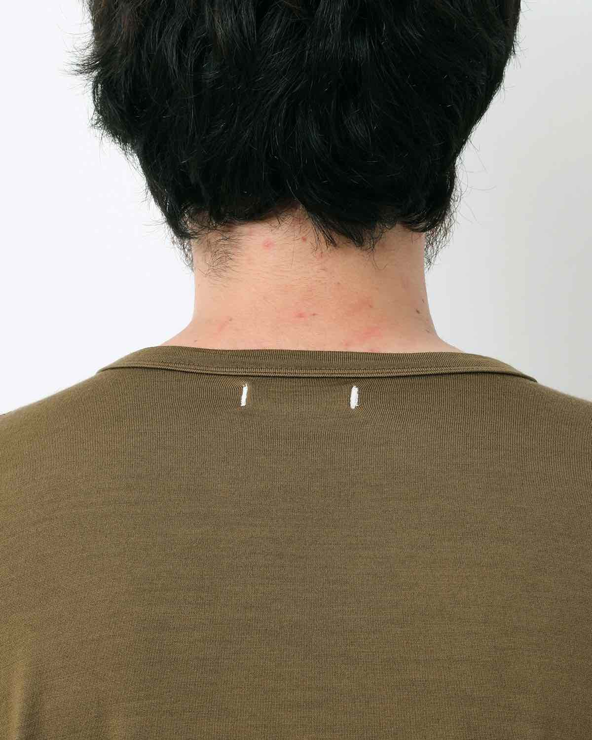 DWELLER L/S HENRY NECK TEE MERINO WOOL OVERDYED