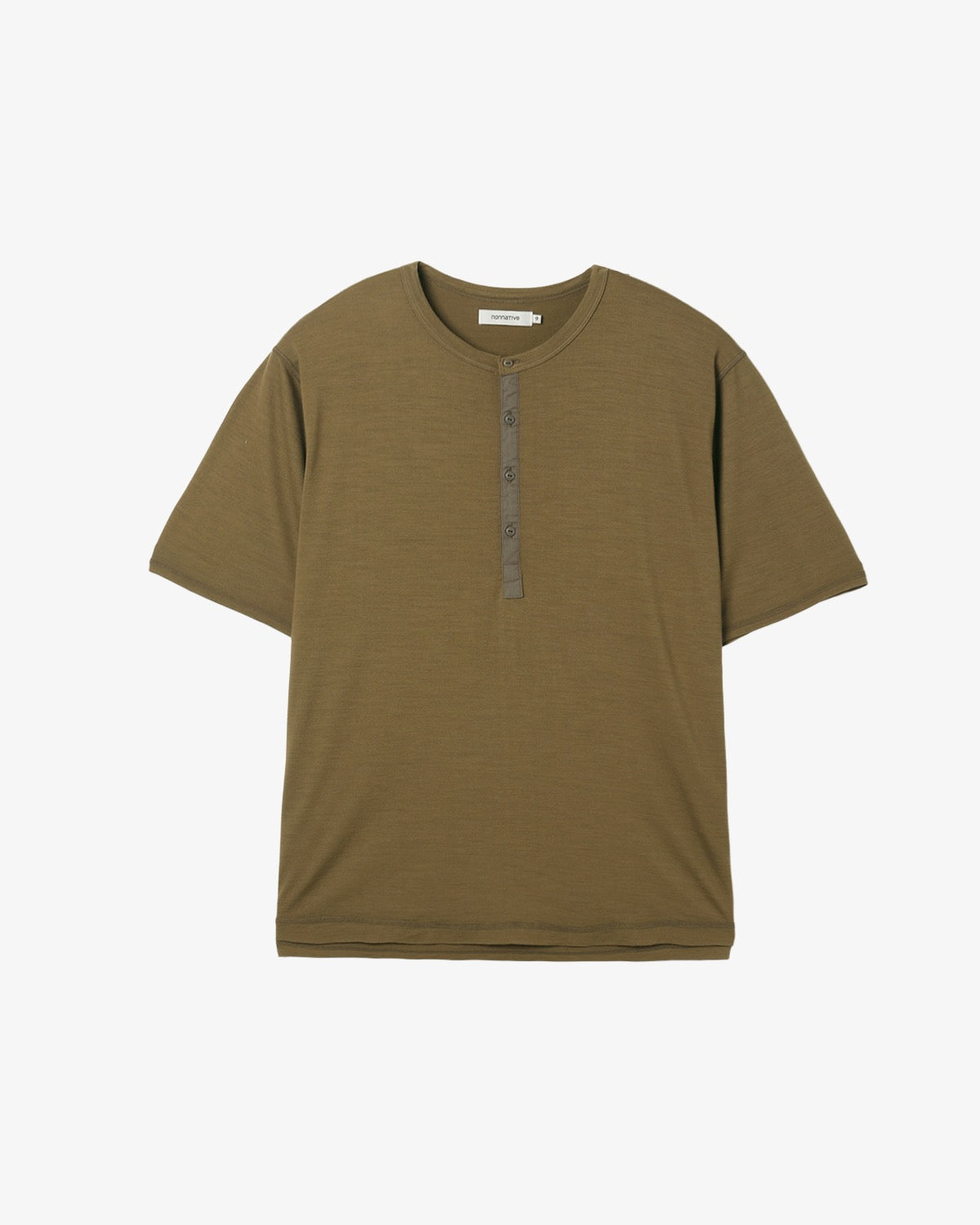 DWELLER S/S HENRY NECK TEE MERINO WOOL OVERDYED